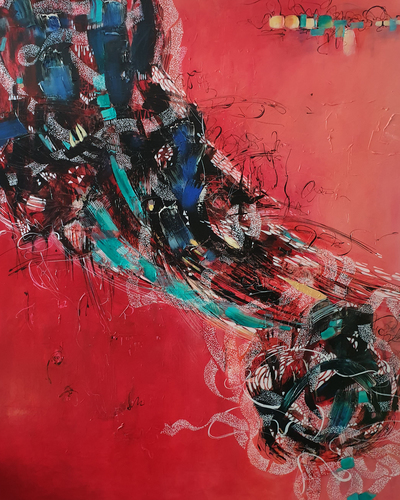 17. Chaos Acryl auf Leinwand 120 x 150 cm gemalt 2021, BZ