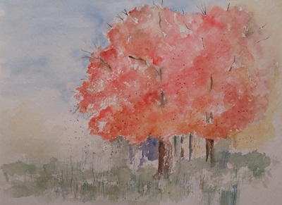 MB Aquarell auf Papier 30x40 Indian Summer 150€